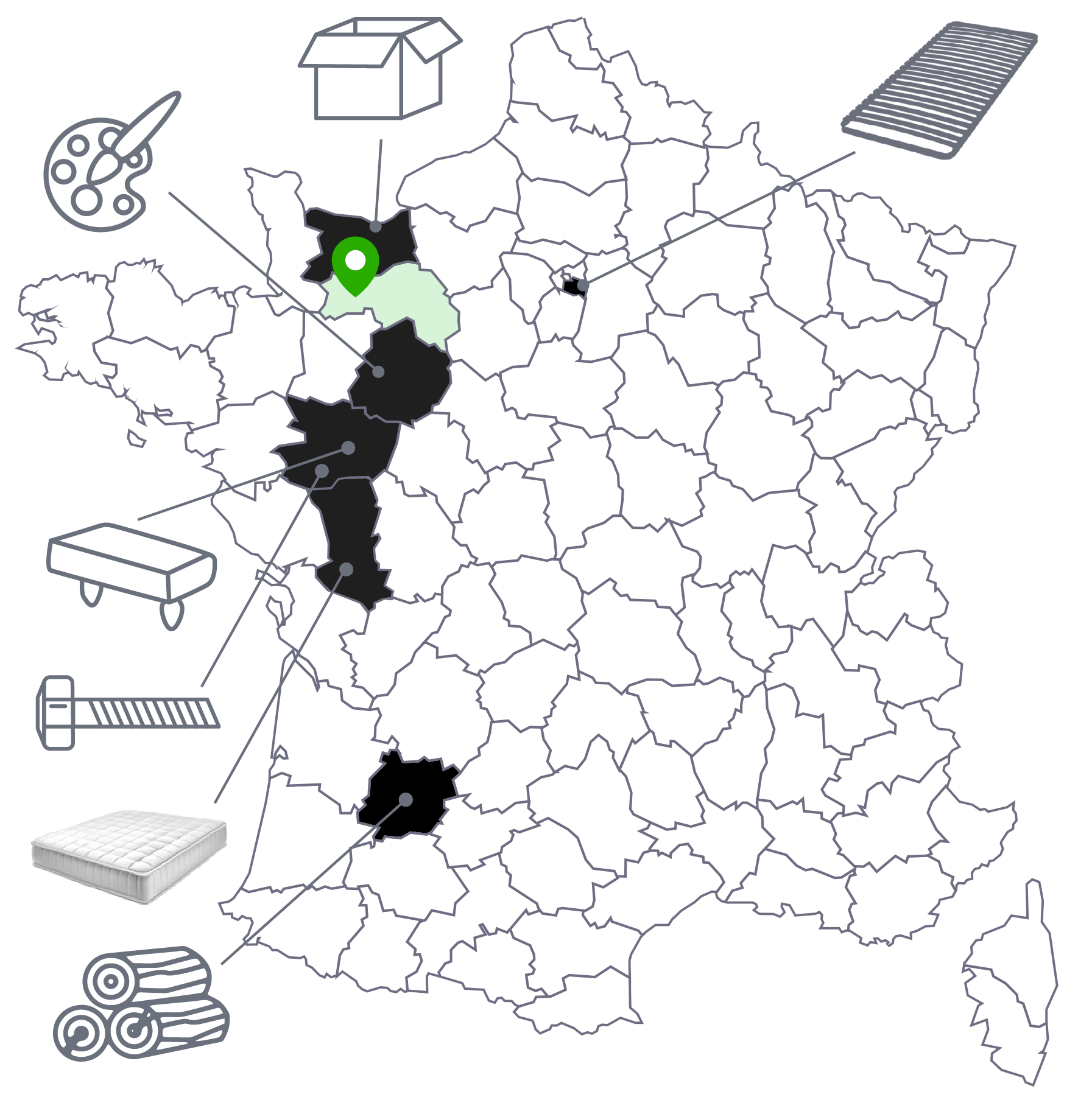 Legno massiccio e ferramenta francese